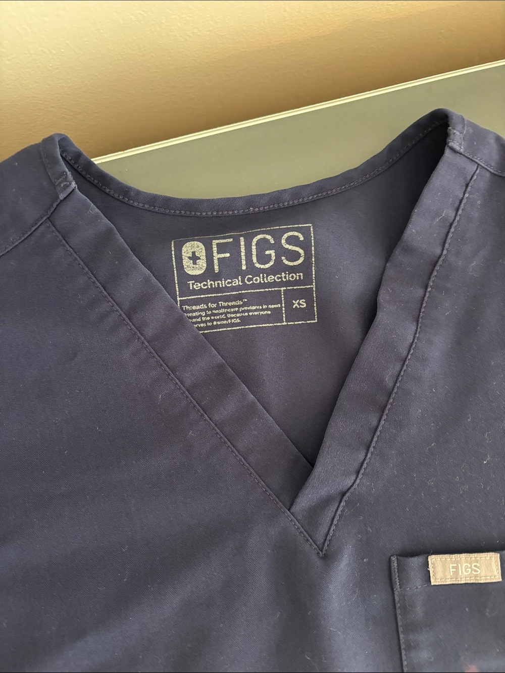 Figs Catarina Top XS in Navy Blue